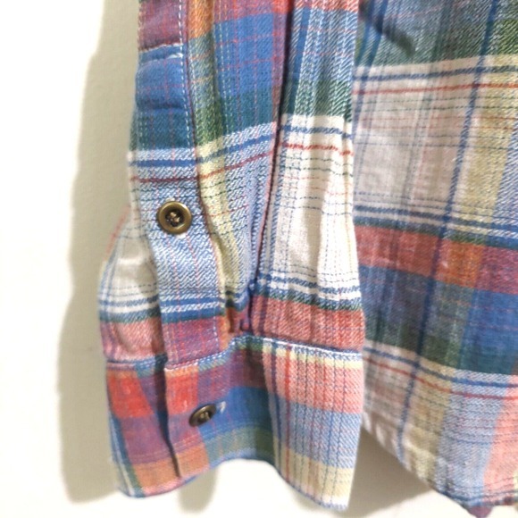 Madewell Womens Medium Button Up Shirt‎ Plain Cotton Linen Collar Cuff Sleeves - Picture 7 of 8